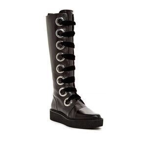 Marc by‎ Marc Jacobs Boots Size 8.5  Black Leather Sullivan Creeper Knee High